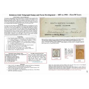 British & Irish Telegraph Stamp and Form Development – 1851 to 1901 – First 50 Years Brian Callan – International Large Gold
